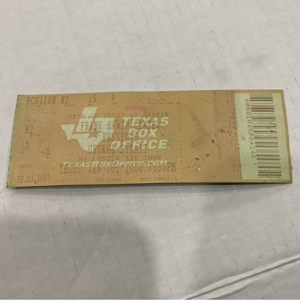 Vintage George Strait Jan 10th 2008 Frank Erwin Center Ticket